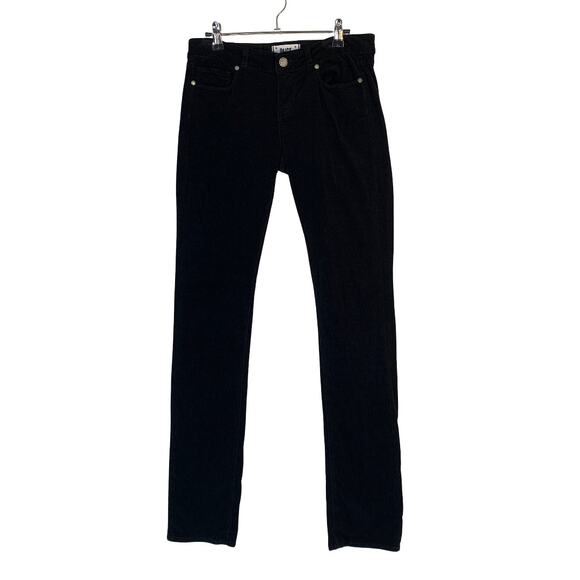 PAIGE Skyline Straight Black Corduroy Pants Women’s Size 26 Stretch Casual 34.5 - Picture 1 of 11